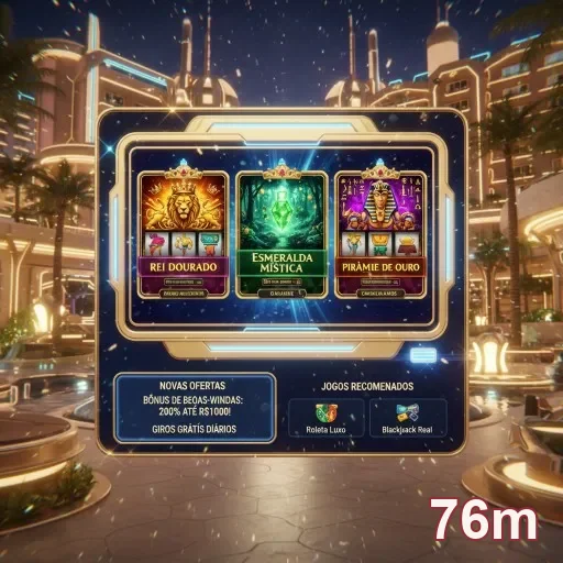 Tela de jogos VIP da 76m com opções de cassino