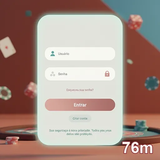Tela de login do 76m com campos de usuário e senha.