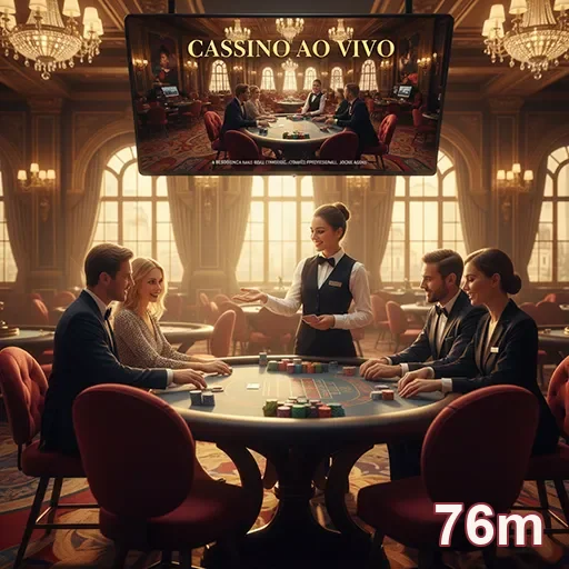 Jogadores em cassino ao vivo interagindo no 76m.
