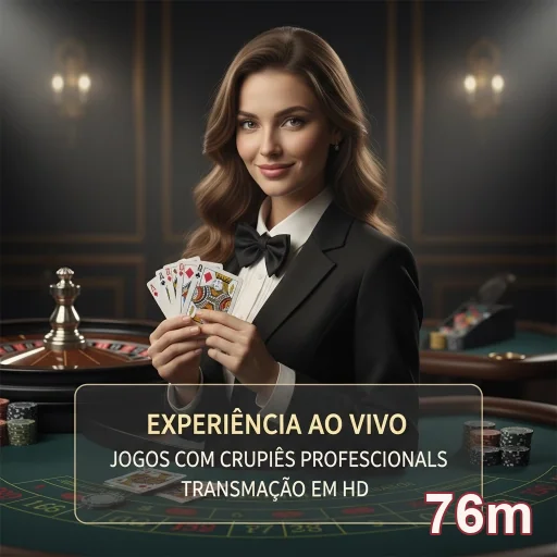 Jogadora com cartas em jogo ao vivo no 76m.