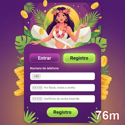 Interface de registro na 76m para serviços VIP ágeis.
