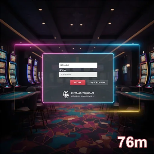 Tela de login do site 76m com foco em segurança VIP.