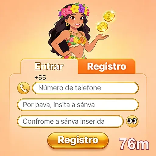Interface de registro da plataforma VIP 76m com campos de entrada.