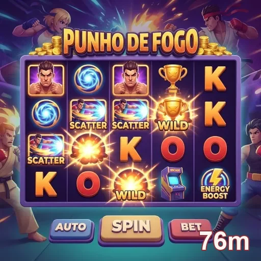 Slot 'Punho de Fogo' disponível no site 76m.
