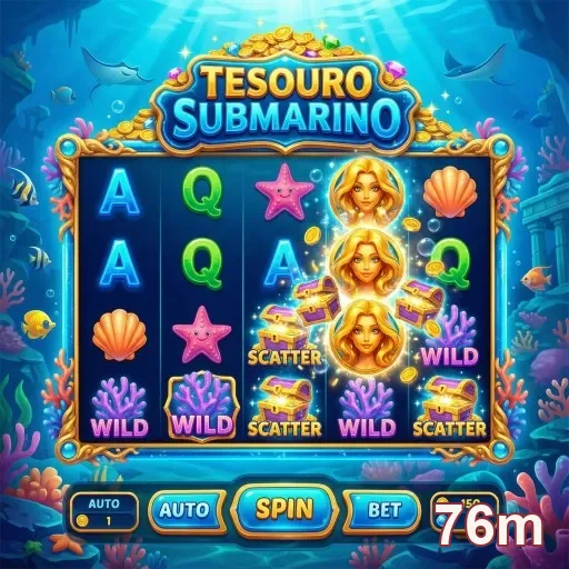 Tela do 76m mostrando o jogo de slots Tesouro Submarino.
