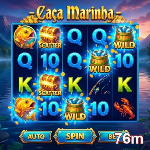 Tela do caça-níqueis 'Caça Marinha' no site 76m.