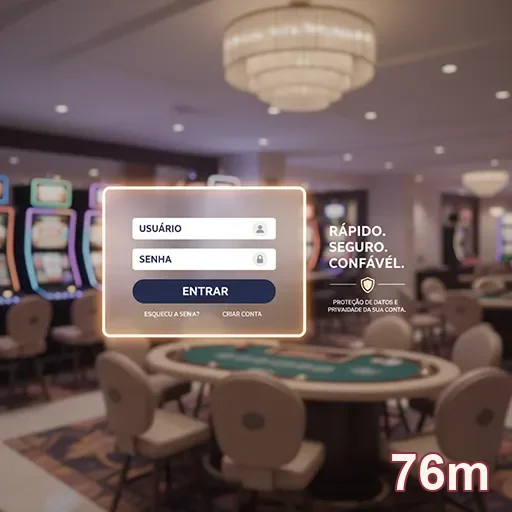Tela de login do 76m com foco em segurança VIP.