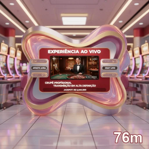76m exibe crupe profissional em jogo ao vivo em alta definição.