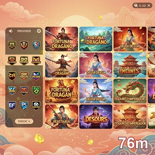 Tela de jogos disponíveis na plataforma 76m para VIPs.